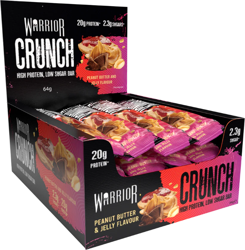 Warrior Crunch Protein Bars 12 x 64g - Peanut Butter & Jelly