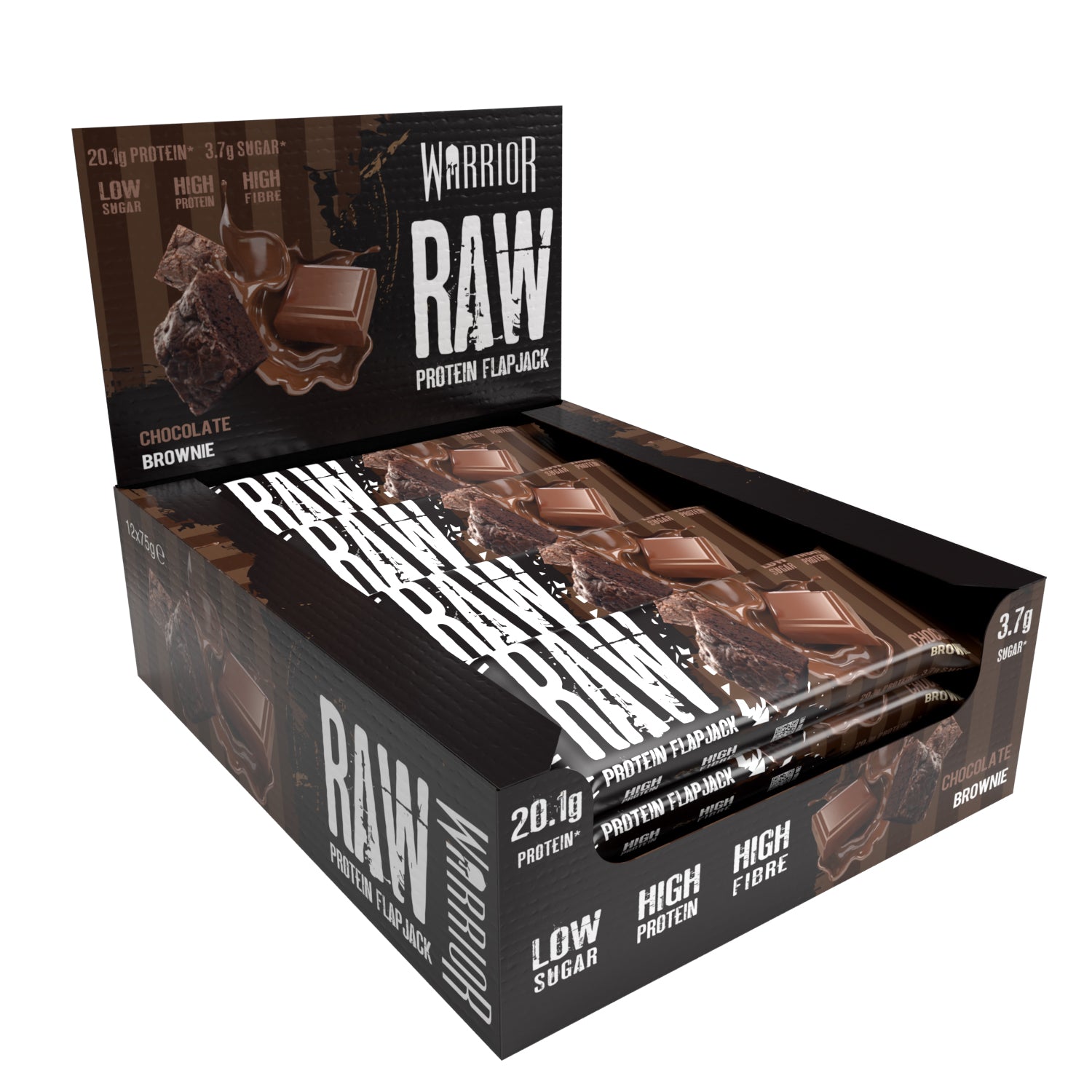 Warrior RAW Protein Flapjack - 12 Bars - Chocolate Brownie