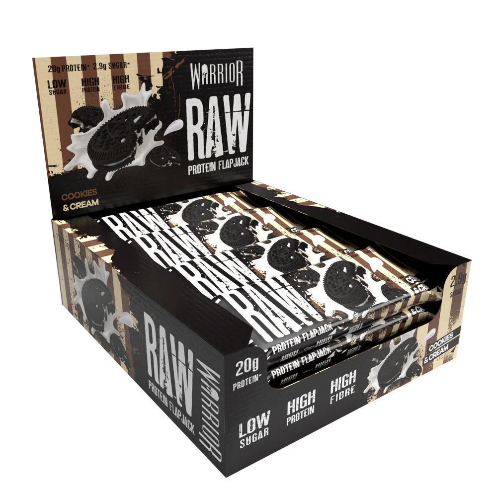 Warrior RAW Protein Flapjack - 12 Bars - Cookies & Cream