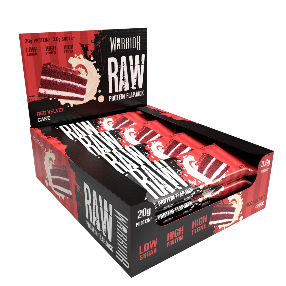 Warrior RAW Protein Flapjack - 12 Bars - Red Velvet Cake