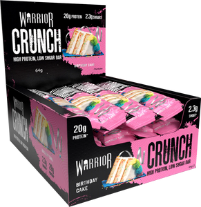 Warrior Crunch Protein Bars 12 x 64g - Birthday Cake