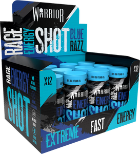 Warrior Pre-Workout Energy Shots - Blue Razz - 12x 60ml