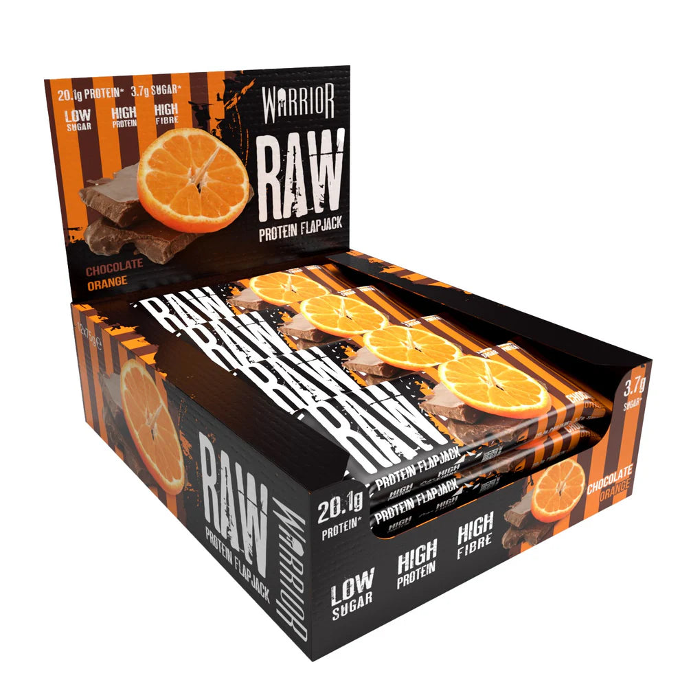 Warrior RAW Protein Flapjack - 12 Bars - Chocolate Orange