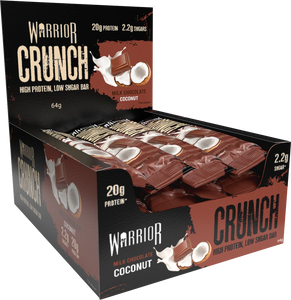 Warrior Crunch Protein Bars 12 x 64g - Milk Chocolate Coconut