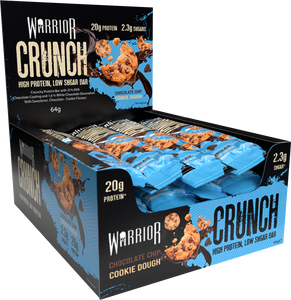 Warrior Crunch Protein Bars 12 x 64g - Choc Chip Cookie Dough