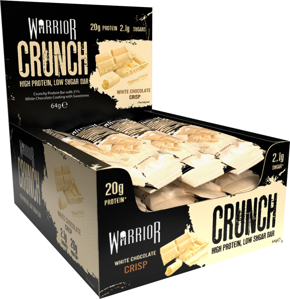 Warrior Crunch Protein Bars 12 x 64g - White Chocolate Crisp