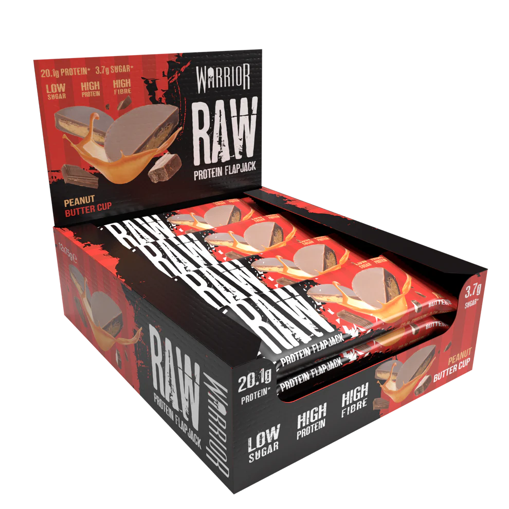 Warrior RAW Protein Flapjack - 12 Bars - Peanut Butter Cup