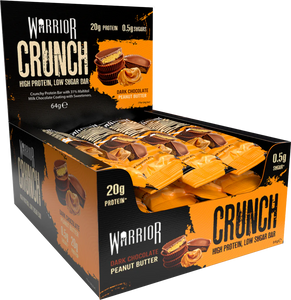 Warrior Crunch Protein Bars 12 x 64g - Dark Chocolate Peanut