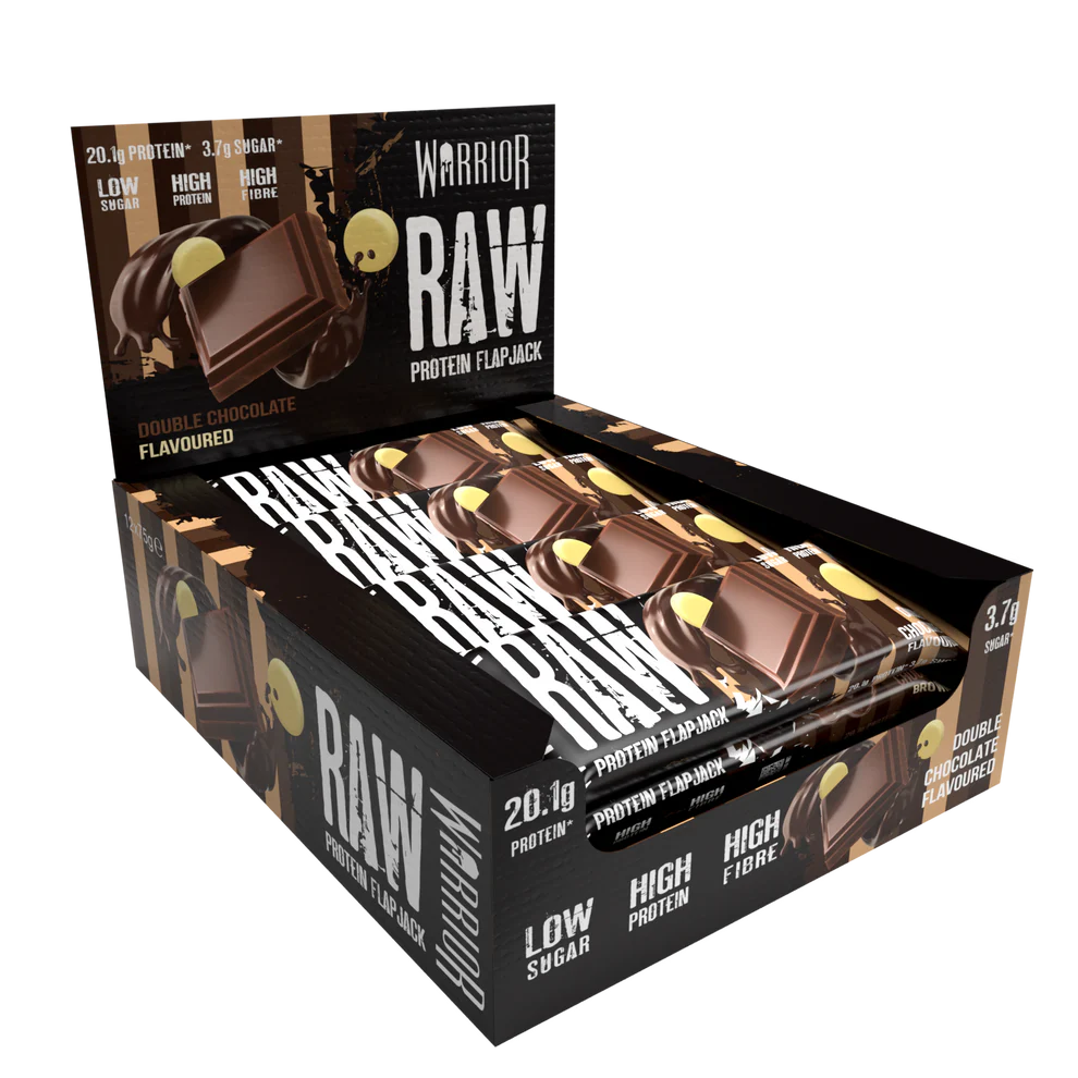 Warrior RAW Protein Flapjack - 12 Bars - Double Chocolate