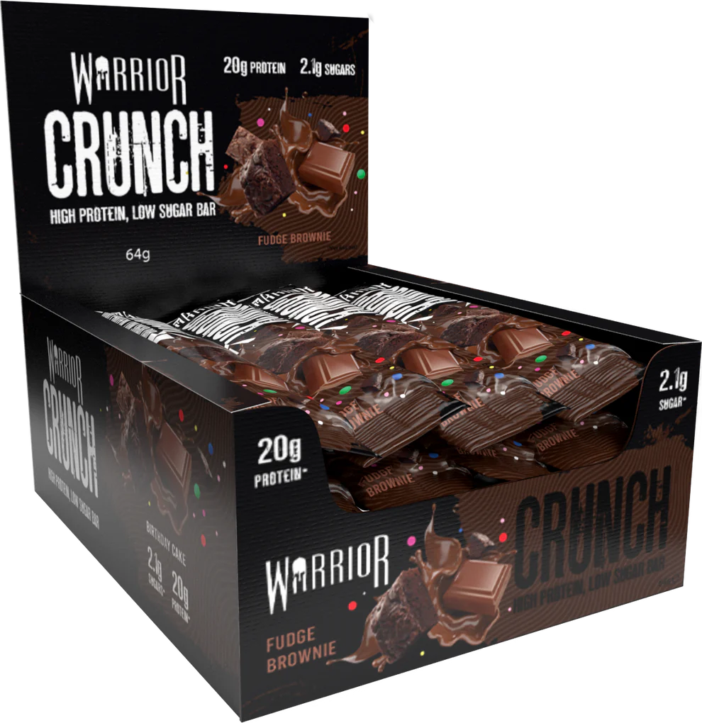 Warrior Crunch Protein Bars 12 x 64g - Fudge Brownie