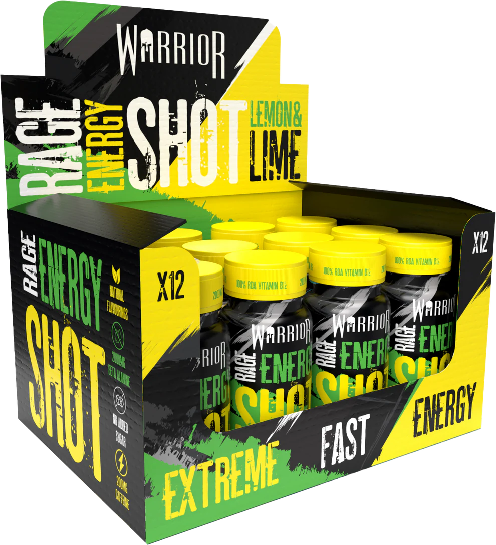 Warrior Pre-Workout Energy Shots - Lemon Lime - 12x 60ml