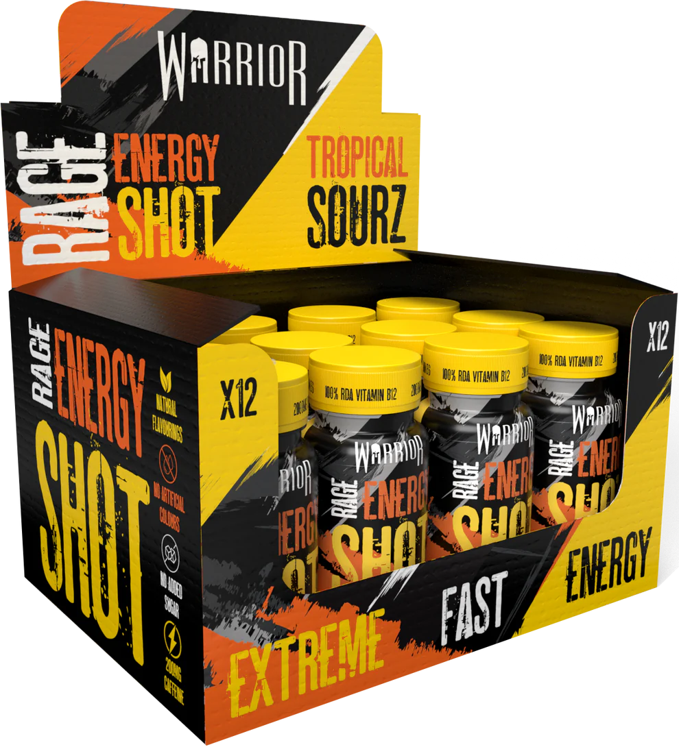 Warrior Pre-Workout Energy Shots - Tropical Sourz - 12x 60ml